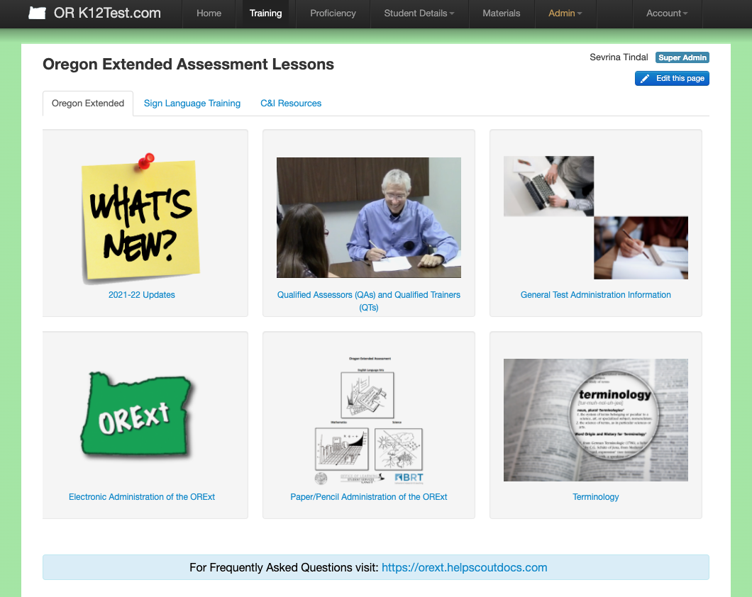 Training and Proficiency Home Page